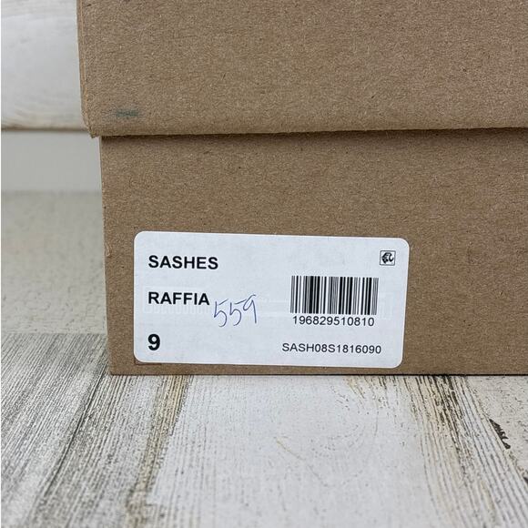 Steve Madden Women’s 9 Sashes Raffia Wedge Sandals Tan Platform Square Open Toe - Picture 8 of 8